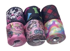 Printed Satin ribbon 38mm, 1.5 Satin ribbon, Lot Of Ribbon, 6 Designs
