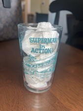 1964 Superman in Action Glass  Aqua/Pink Mint