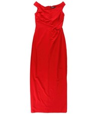 Ralph Lauren Womens Jersey Gown Dress, Red, 8