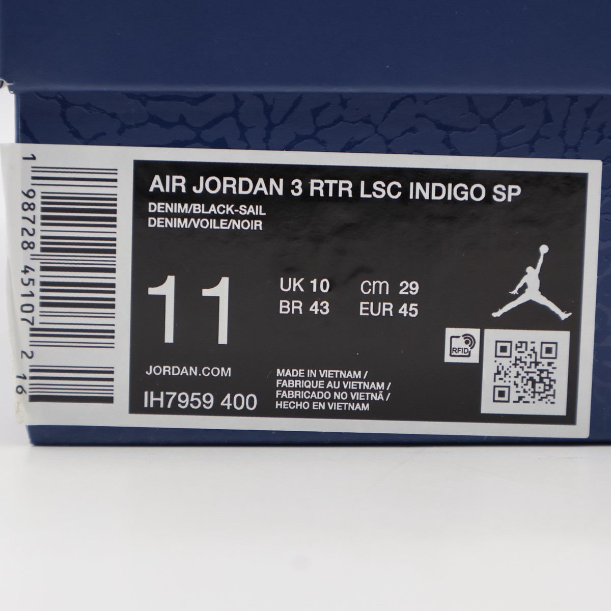 IH7959-400 Levi's Nike Air Jordan 3 Retro SP Indigo and Gym