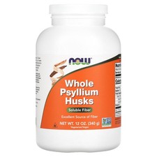 Now Foods Whole Psyllium Husks 12 oz 340 g GMP Quality Assured, Kosher, Vegan,