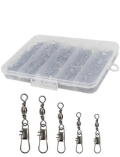 	Beoccudo 210pcs Barrel Swivels with Snaps Fishing Swivels Saltwater Freshwater	