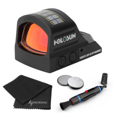 Holosun Elite Open Reflex Green Dot Sight HE507C-GR X2 with Wearable4U Bundle