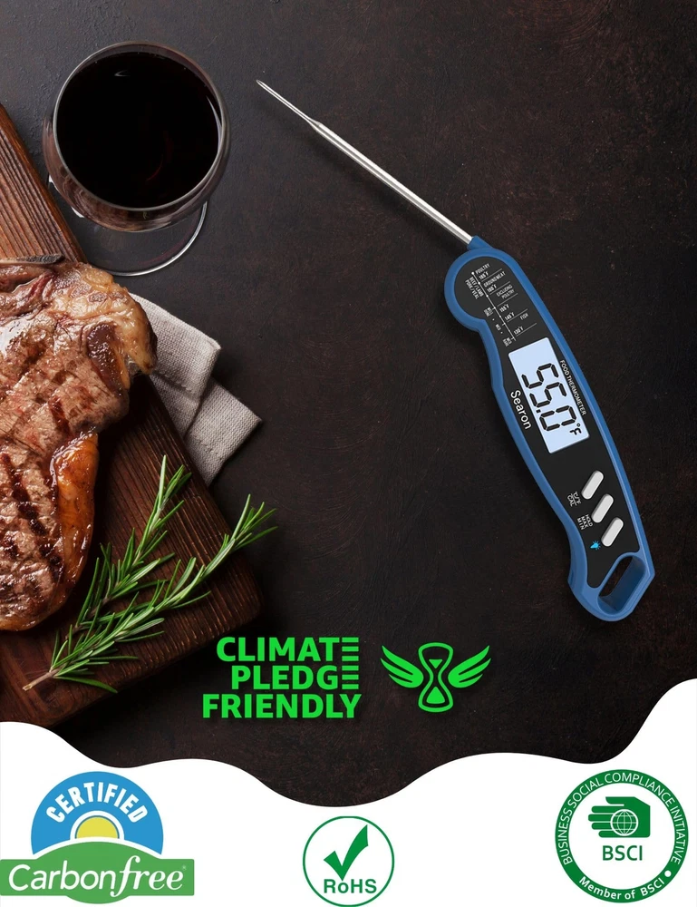 Meat Thermometer,Calibration Feature Digital Food Thermometer with Instant Re...