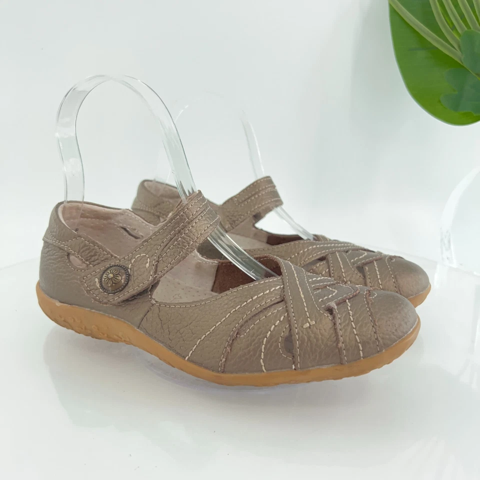 Spring Step Luvett Mary Jane Shoes Women's Size 37 6 Bronze Leather Flats - Image 2 of 4