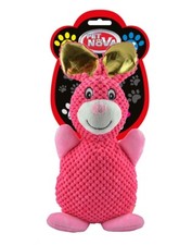 Hunde Pl&uuml;sch Spielzeug quietschender Hase pink ca. 35cm Hund Stoff Kuscheltier