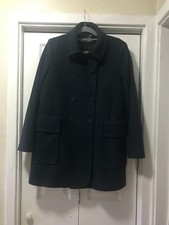 Whistles Navy Wool Blend Double Breasted Coat Uk