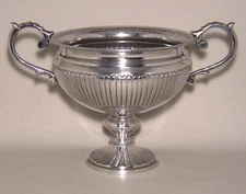 Compote Bowl 12"D 11"Hi Polished Aluminum Handles Pedestal Base FREE SHIPPING