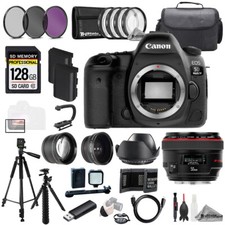 Canon EOS 5D IV EF 50mm f/1.2L USM Lens 128GB ExtBat 9PCFltr-MEGAKit