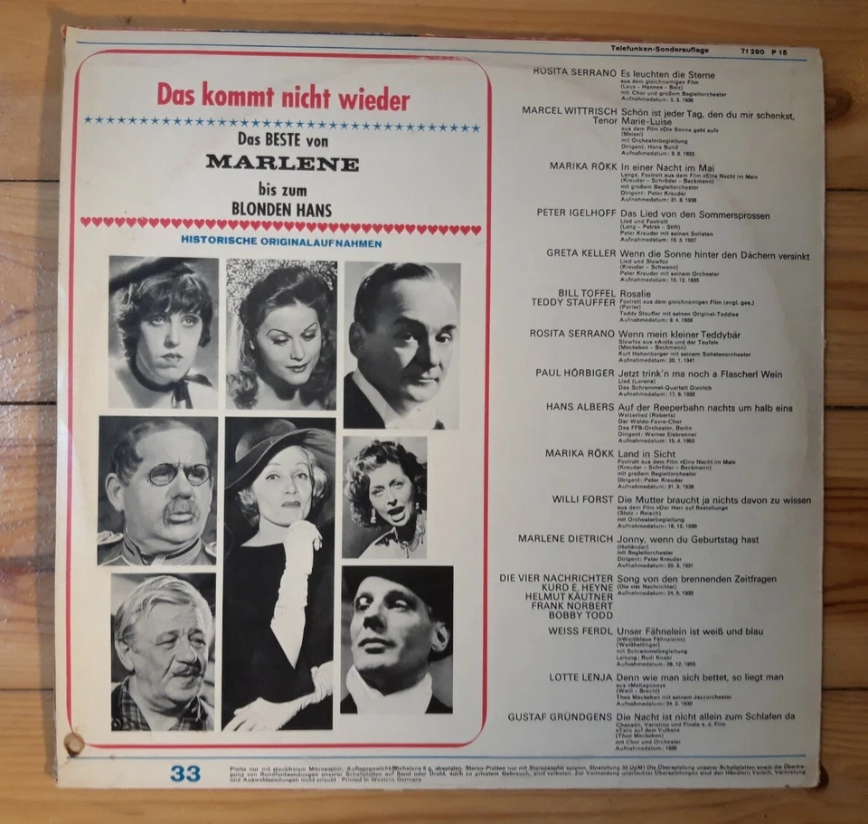 v/a DAS KOMMT NICHT WIEDER LP Club Edition | NM VG++ | 1964 Telefunken ‎71 290 | - Bild 2 von 3