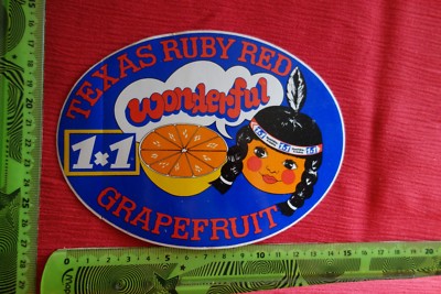 Alter Aufkleber TEXAS RUBY RED 1 x 1 GRAPEFRUIT