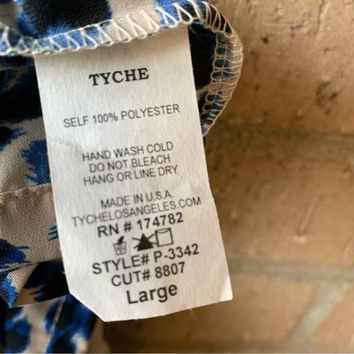 TYCHE Blue Leopard Print Shorts Size Large Flowy Boutique Made in USA - Picture 8 of 8
