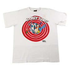 Vintage 1989 Looney Tunes Changes T-Shirt Mens L Single Stitch White Bugs Taz