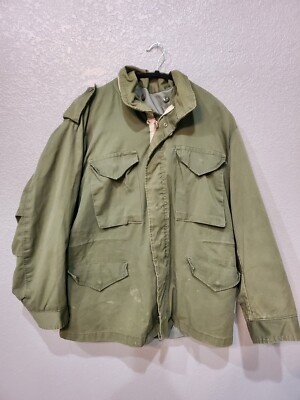 WPL 10881 Mens Field Jacket Vintage Coat M Olive Green Military