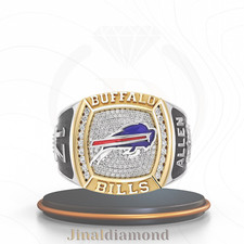 Buffalo Bills Josh Allen 1/2 CT Diamond Two-Tone Gold & Silver Championship Ring