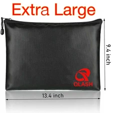 Upgrade New 2000℉ Fire Proof Document Bag Water Resistant Cash Certificate Safe 