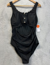 Charmo Women s Swimsuit Size XL Black UPF 50 One Piece Mid Back Padded