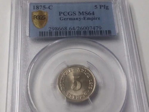 1875 C Germany 5 Pfennig- NGC MS 64