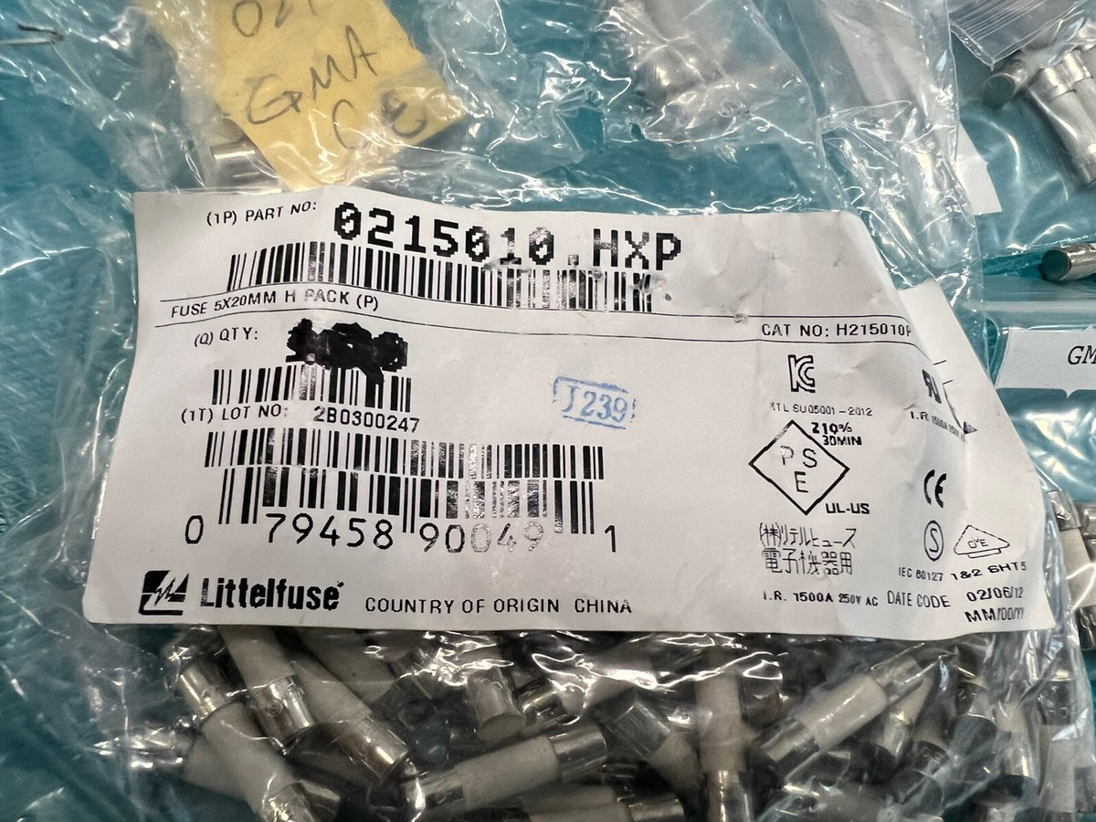 Fusibles Littelfuse 10A 20x5 Mm Retardés (slow Blow) - Lot De 30 Pièces - Céramique