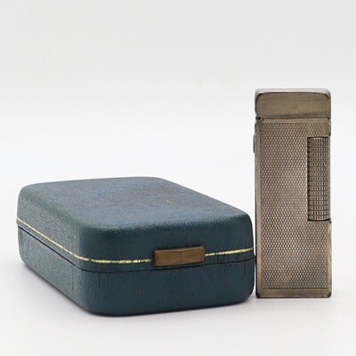 Vintage Dunhill Gasfeuerzeug, Rollentyp, Farbe Silber
