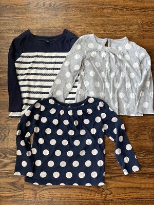 BabyGap Lot of 3 Long Sleeves Shirts PlayTime Favorite Size 4 Toddlers Gray Navy