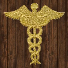 Caduceus Embroidered Patch — Iron On