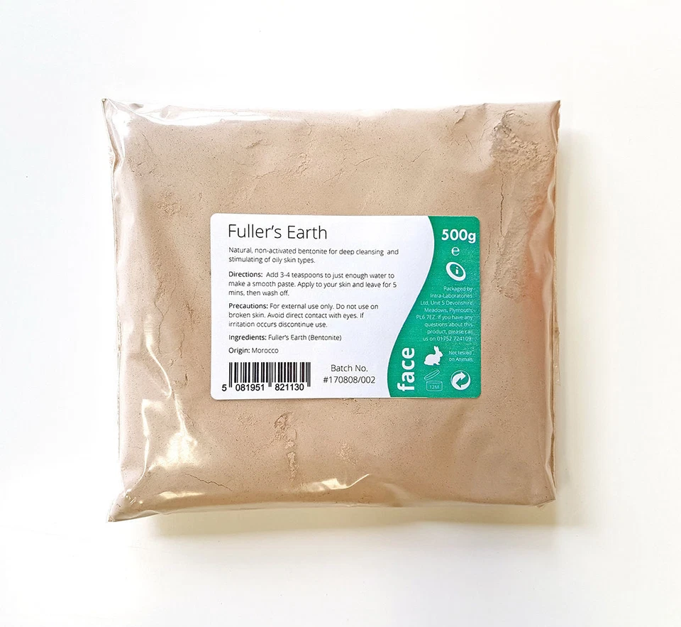 INTRALABS Calcium Bentonite (Fullers Earth) Very Fine Powder - Pure and Natural