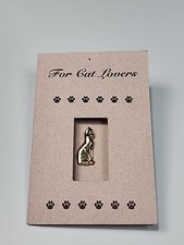 For Cat Lovers Lapel Pin Gold Color