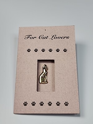 For Cat Lovers Lapel Pin Gold Color
