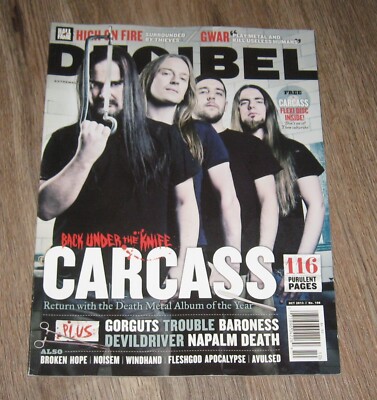 Decibel 2013 magazine CARCASS Broken Hope GORGUTS High On Fire GWAR