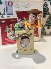 Portafotos Buzz & Woody Toy Story Navidad Sello Recuerdo Ornamento En Caja