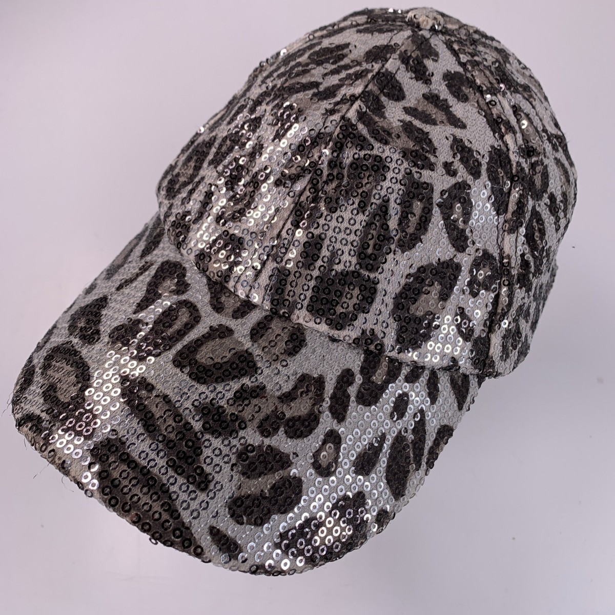 Leopard Print Sequin Womens Ball Cap Adjustable Baseball Hat  display picture 2