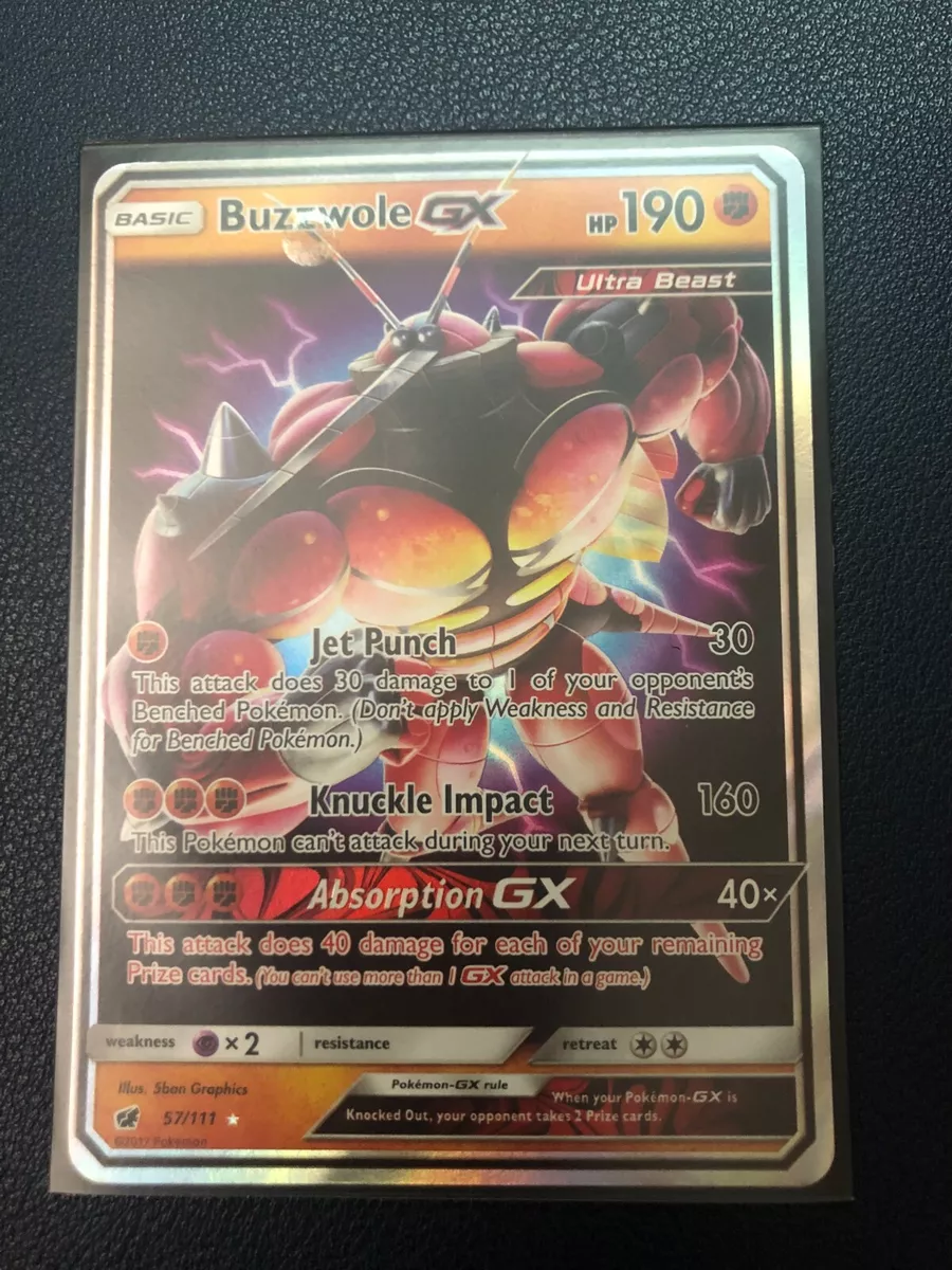  Pokemon Buzzwole-GX - 57/111 - Ultra Rare - Sun & Moon