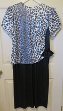 Vtg. Party Dress by Jenny -Size 10- black/white/silver -Bow/sparkles-comfortable