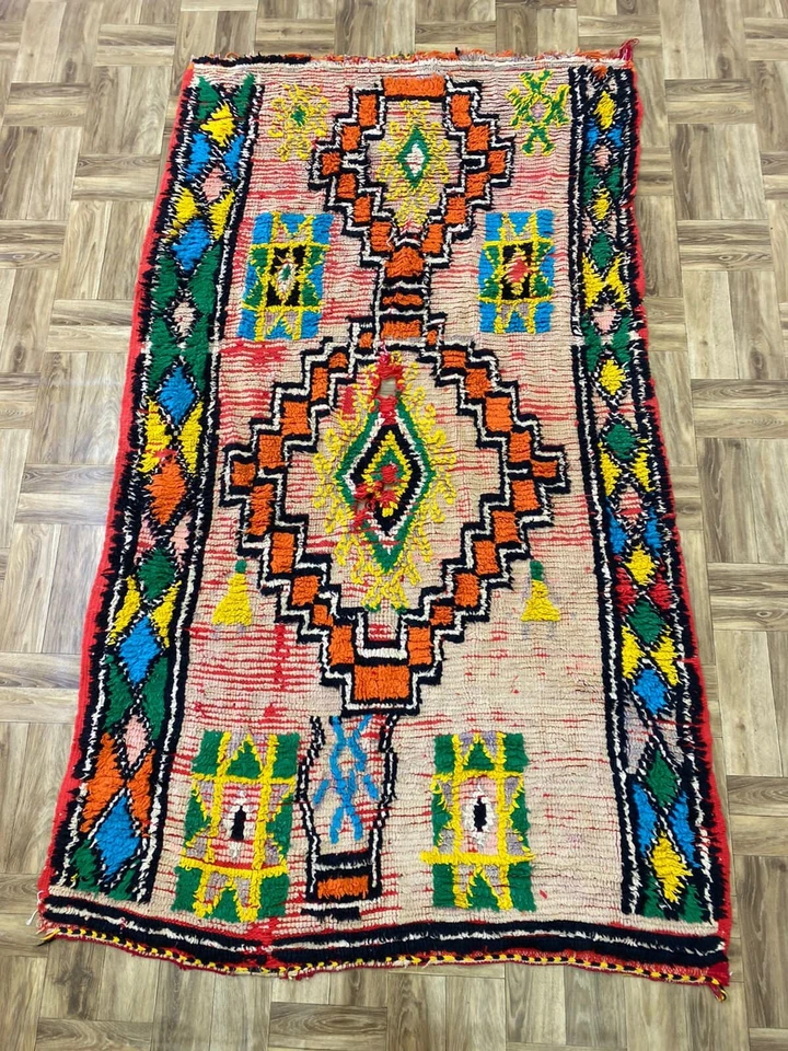 Vintage Runner Rug Boho Handmade Carpet,Living Room Rug Soft Entryway 4'8"x8"ft - Image 2 of 4