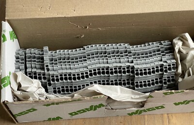 WAGO TOPJOBS 2002-2201 GRAY DOUBLE DECK TERMINAL BLOCKS NEW BOX OF 37