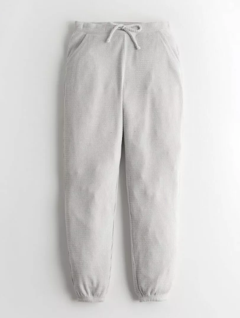 Gilly Hicks Cozy Waffle Joggers, Light Gray, Size XL