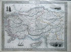Original Antique Tallis Map of Asia Minor (1851) J Rapkin - Cyprus Turkey Rhodes