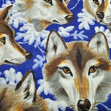 Vintage Wolf Head Wolves Blanket Bright Blue Clouds Camping Cabin 70x90 Twin