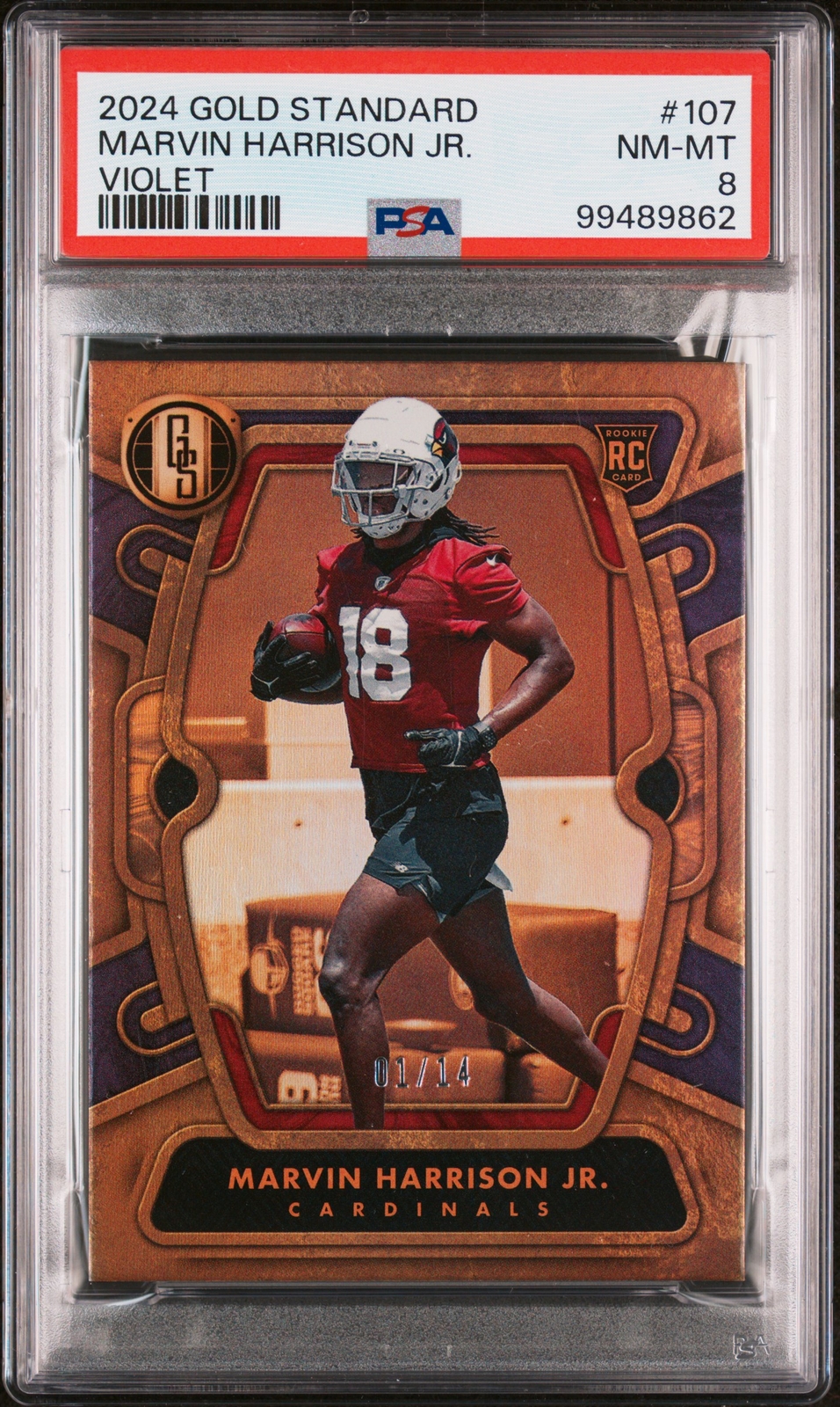 2024 Gold Standard Marvin Harrison Jr Violet 1/14 PSA 8 RC #107