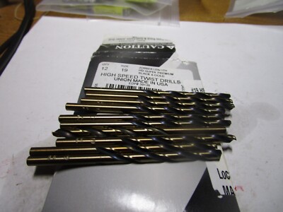 #19 HSS 135° Split Point Black and Gold Finish Jobber Drill QTY 12