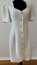 Vintage 80's Rimini Waffle Knit Bridal Tea Dress