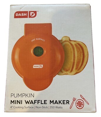 Dash Pumpkin Mini Waffle Maker NEW in box