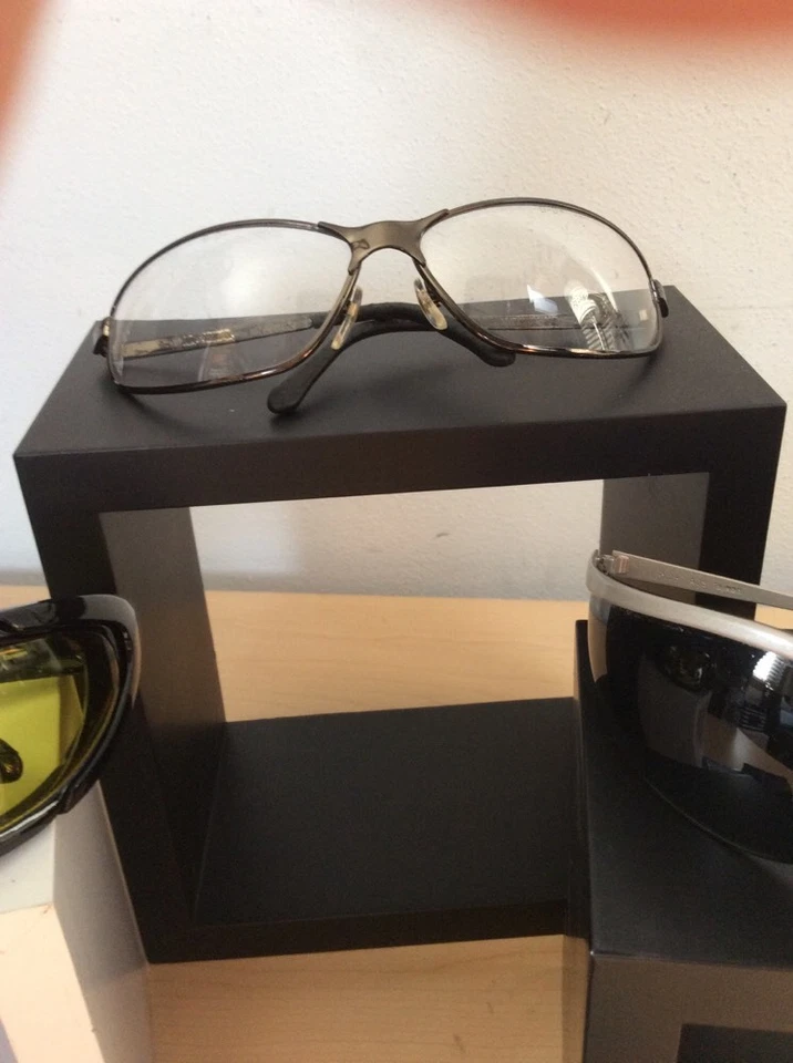 3 óculos de equitação/(cinza metaliks) preto com lentes amarelas e Gunmetal transparente usado - Imagem 3 de 4