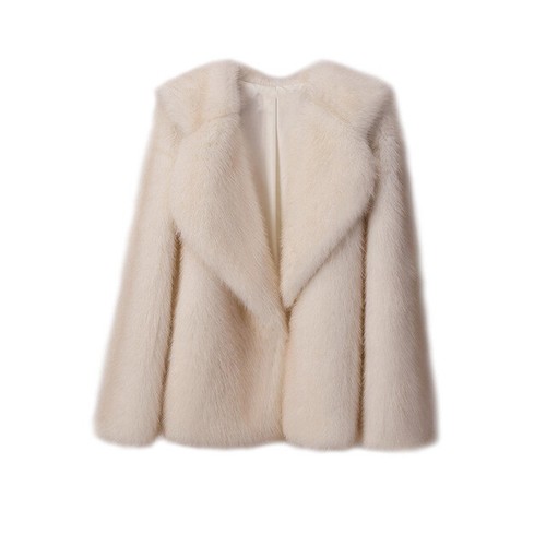 Winter New Lapel Collar Fur Coat Women's Jacket Loose Korean Mid Length Outwear - Picture 14 of 33