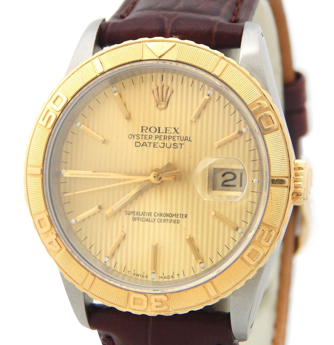 ROLEXディスプレイ Rolex Datejust Turn-O-GRAPH Thunderbird 16263 Mens Steel