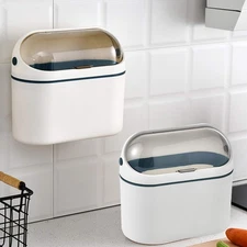 2-Pack Mini Wall Mount Trash Can with Lid for Desktop & Bathroom