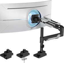Heavy-Duty Ultrawide Monitor Arm for 24-57'' Screens, Adjustable Gas Spring, Bla
