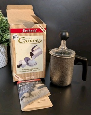 Frabosk Cappuccino Milchkännchen Milchshake Aufschäumer Edelstahl 3 Tassen Italienisch Vintage 