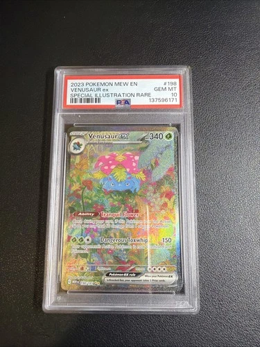 Pokémon TCG Venusaur EX Card 198/165 Scarlet & Violet 151 Sir PSA 10 Gem Mint